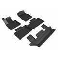 3D Mats Usa Custom Fit, Raised Edge, Black, Thermoplastic Rubber Of Carbon Fiber Texture, 4 Piece L1MB13001509